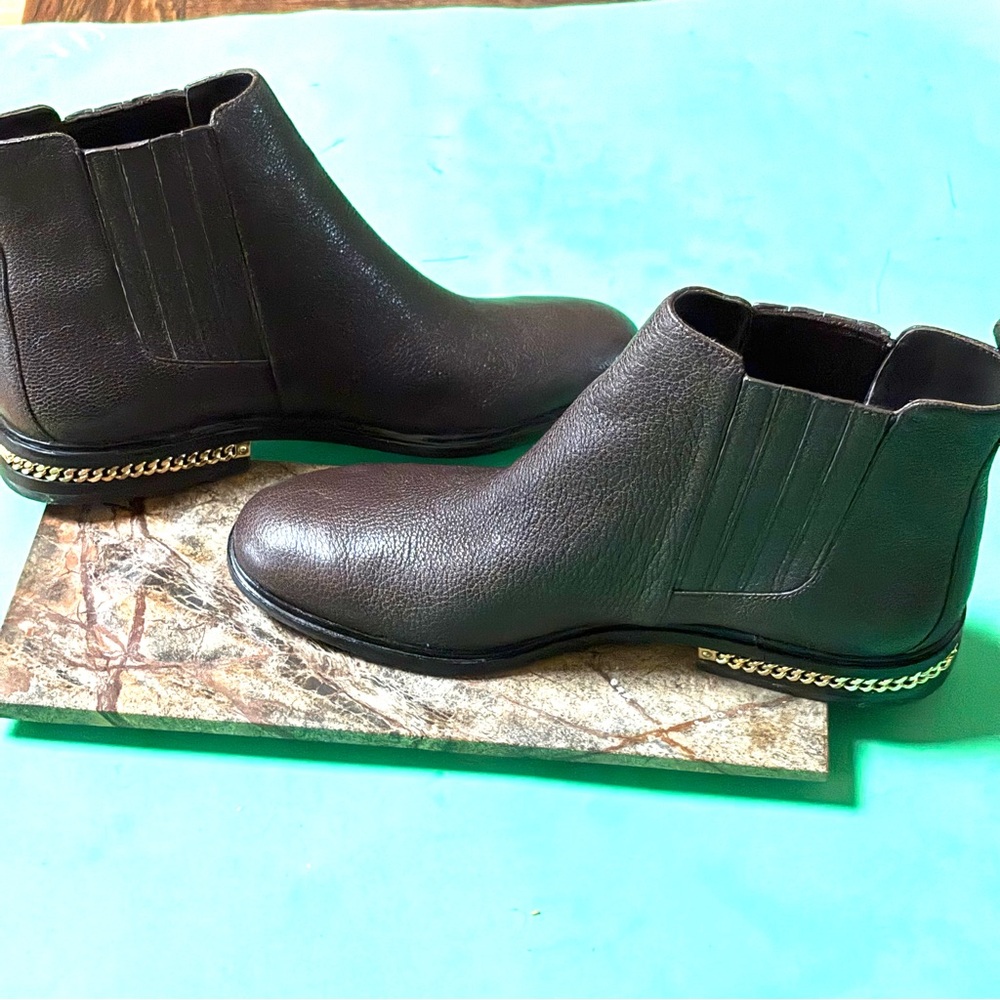 Michael Kors Leather Brown Sabrina Ankle Boots - Picture 1 of 13
